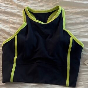 SO Navy and Neon Yellow Tank Top